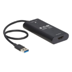 Eaton U444-H4K6-CAP video cable adapter 11.8" (0.3 m) USB Type-A HDMI Black