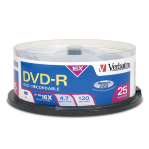 Verbatim DVD-R 4.7GB 16x 25pk Spindle 25 pc(s)