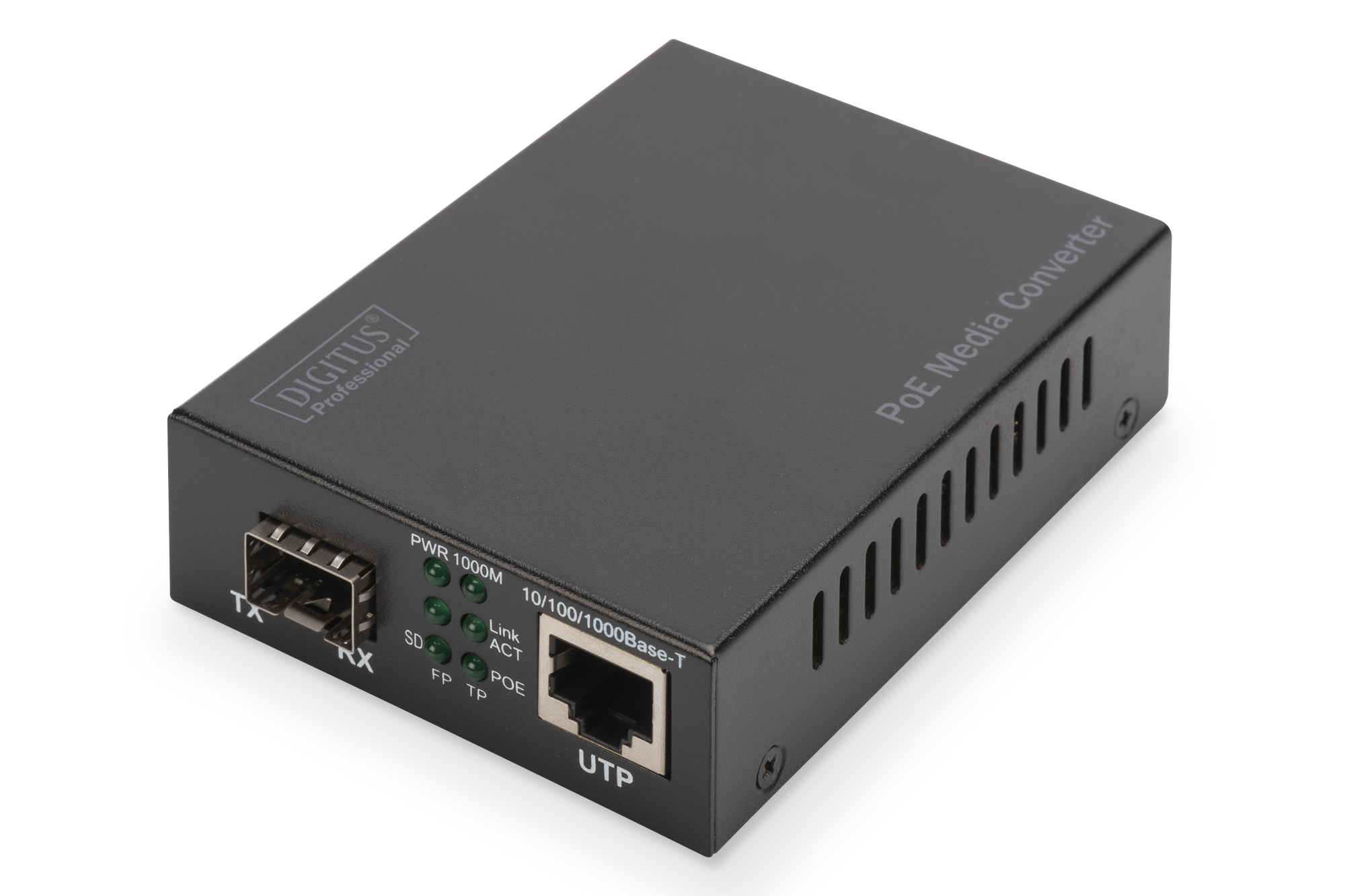 Image of Digitus Gigabit PoE media converter, RJ45 / SFP, PSE