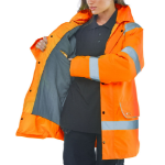 BEESWIFT High Visibility Fleece Lined Traffic Jacket Orange S