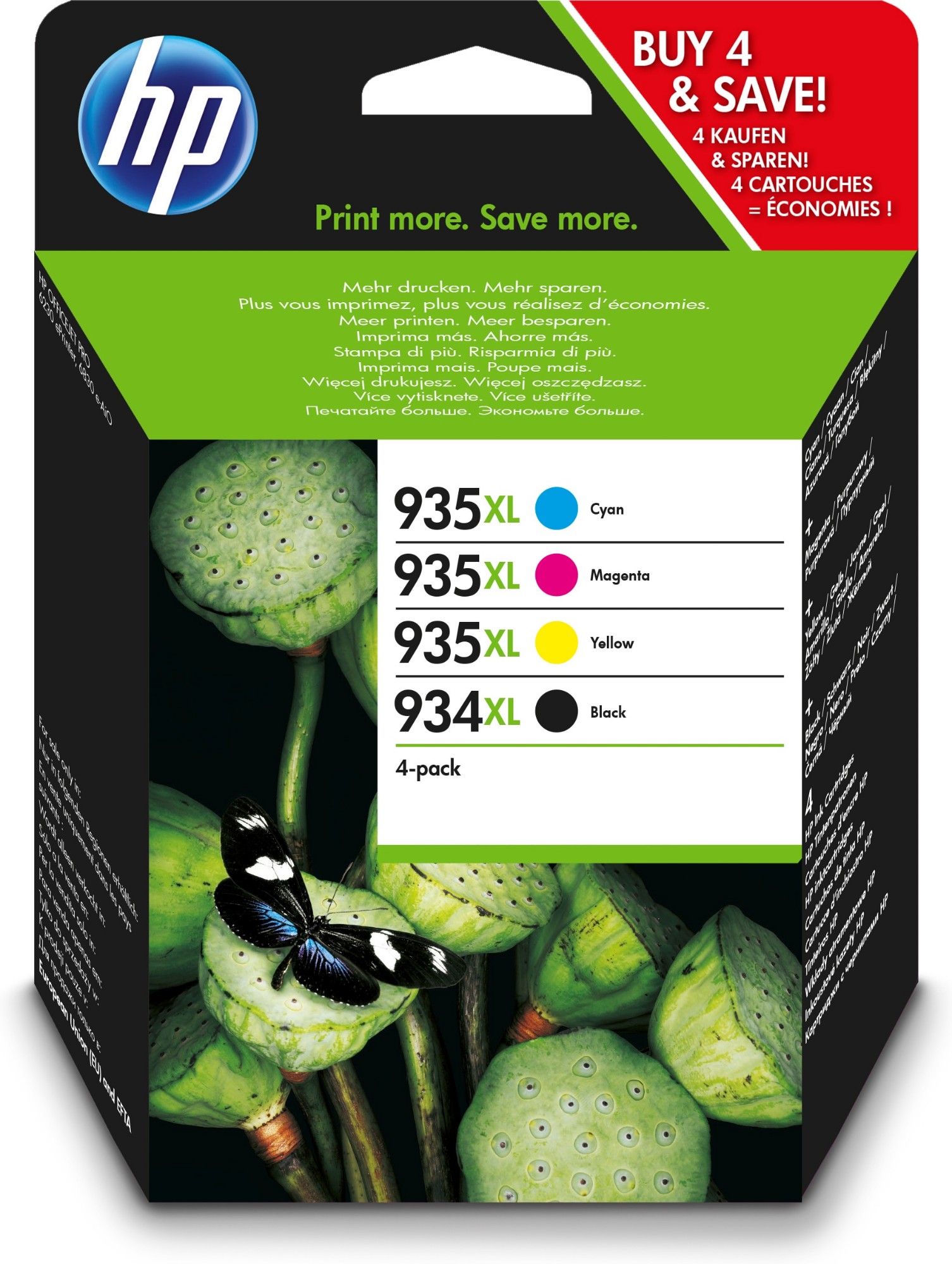 HP X4E14AE (934XL/935) Ink cartridge multi pack, 1000pg + 3x825pg, Pack qty 4, 30 in distributor 