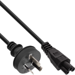 InLine power cable Australia, for notebook, black, 2m