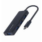Gembird UHB-CM-U3P4-02 laptop dock & poortreplicator Bedraad USB 3.2 Gen 1 (3.1 Gen 1) Type-C Zwart