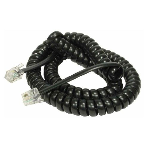 Image of Spire Coiled Telephone/Handset Cord RJ-10 4P4C Connectors 2 Metre...