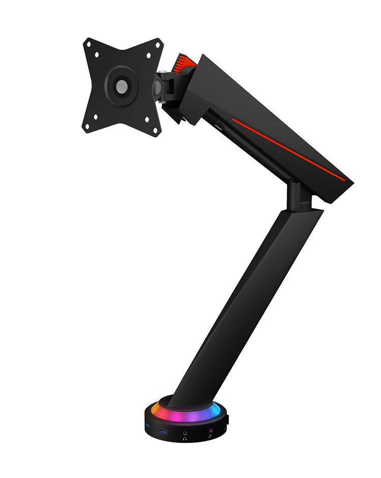 IB-MSG303BL-T ICY BOX Gaming Monitorstnder 32' 8KG USB3.0 Media-Hub RGB Light 1 Monitor
