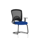 Dynamic Astro Mesh Back Visitor Cantilever Leg Bespoke Fabric Seat Stevia Blue - KCUP2013 DD