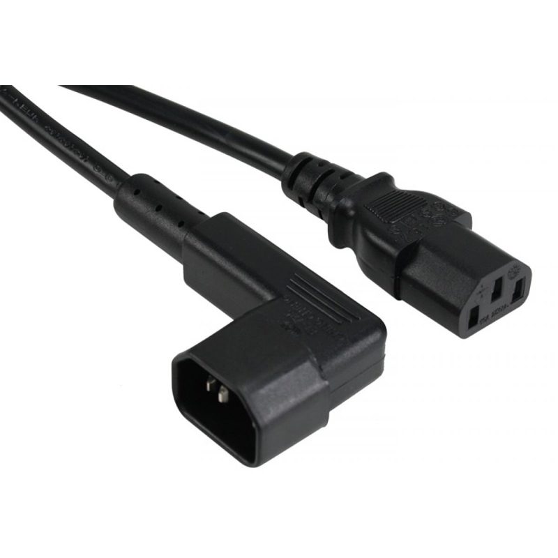 Image of FDL 2M IEC MAINS EXT. CABLE - C13 SKT. TO RIGHT ANGLED C14 PLUG
