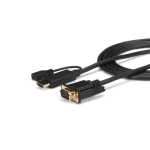 StarTech.com HD2VGAMM10 video cable adapter 118.1" (3 m) VGA (D-Sub) HDMI + Micro USB Black
