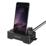 Orico 3 Port USB2.0 Docking Station of Cellphone and PAD for SD & TF with 1M USB3.0