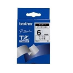 Brother Black on White Gloss Laminated Tape, 6mm label-making tape TZ