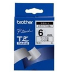 Brother Black on White Gloss Laminated Tape, 6mm label-making tape TZ