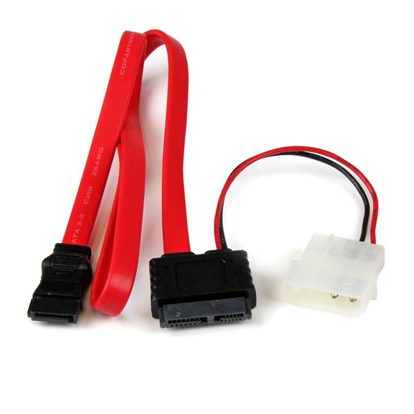 Image of StarTech.com 36in Slimline SATA to SATA with LP4 Power Cable Adapter