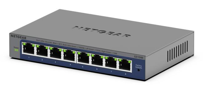 Netgear Grey Gs108ev4 Unmanaged L2/L3 Gigabit Ethernet (10/100/1000)