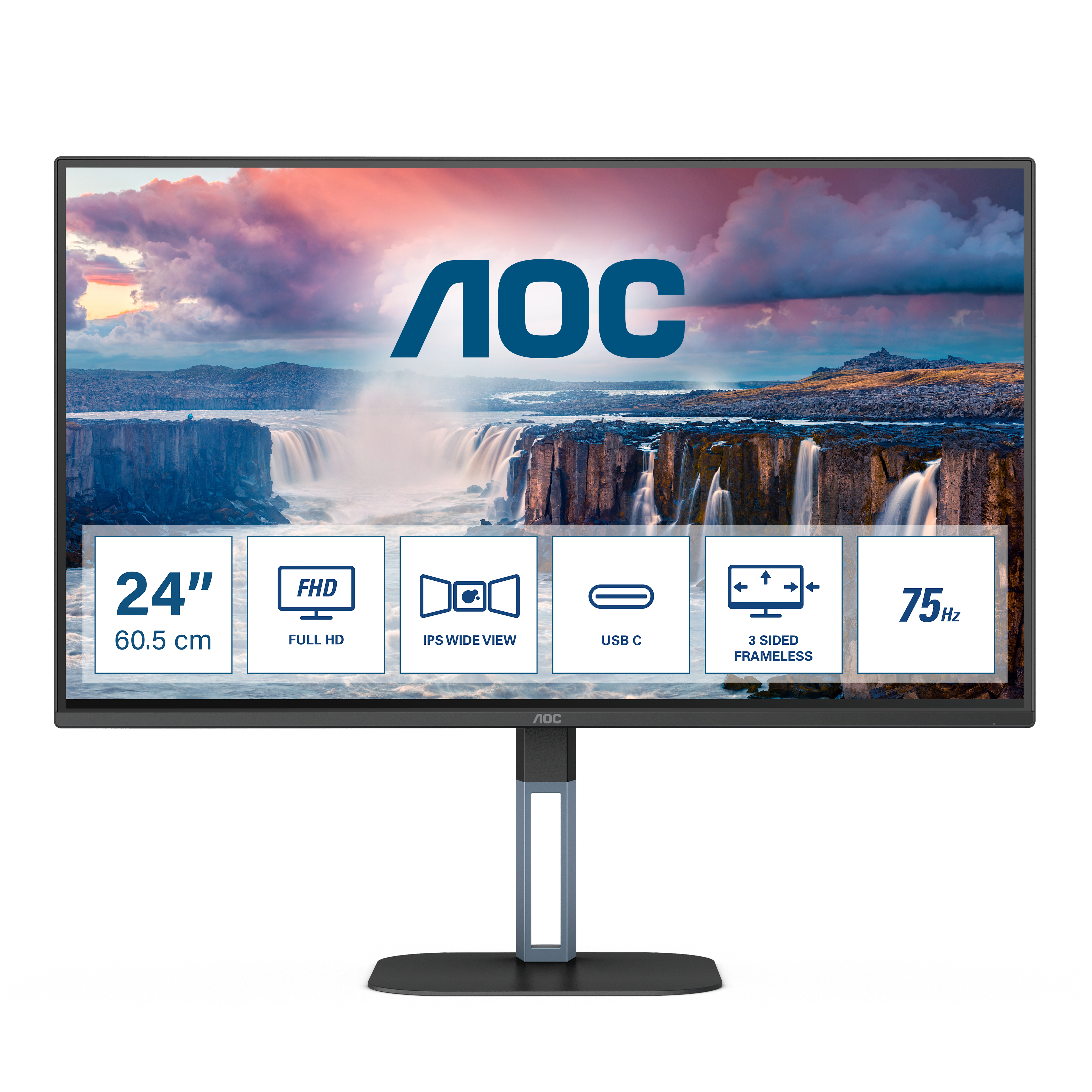 Image of AOC V5 24V5CE computer monitor 60.5 cm (23.8") 1920 x 1080 pixels...