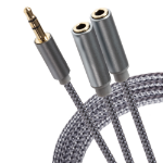 Maplin 3.5mm Aux Stereo 3 Pole TRS Jack Plug to Twin 3.5mm Female Jack Splitter Cable 0.25m