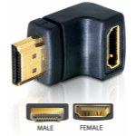 DeLOCK HDMI male > HDMI female 90° down HDMI 1.3 Zwart