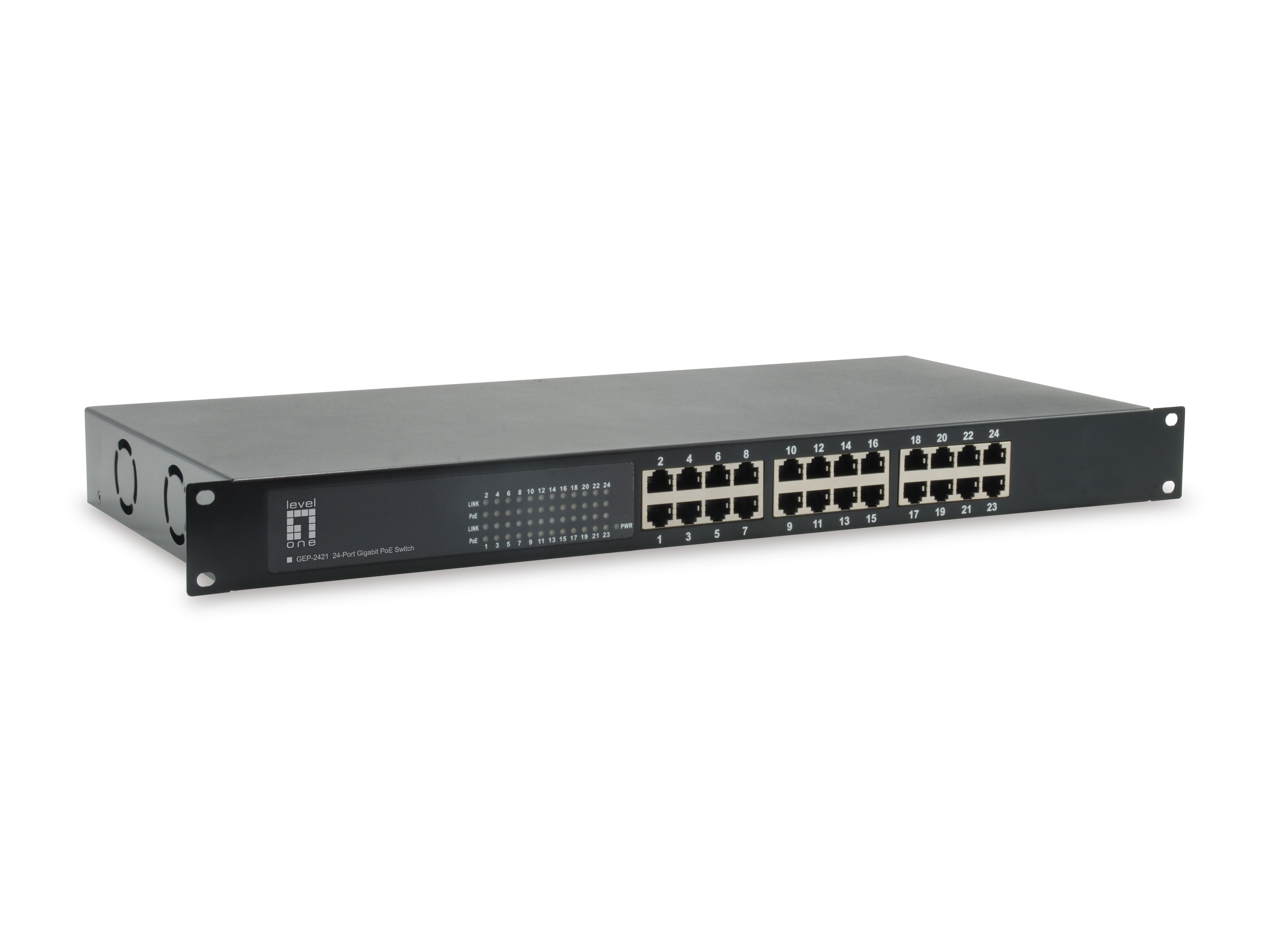 Image of LevelOne 24-Port Gigabit PoE Switch, 802.3at/af PoE, 500W