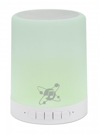 Manhattan Sound Science Bluetooth Speaker (Clearance Pricing), 5 hour Playback time, Range 10m, microSD card reader (32GB), Aux 3.5mm connector, Output 3W, USB-A charging cable included, 1200mAH battery, Bluetooth v5, Built-in hanger, White, 3 Year Warran