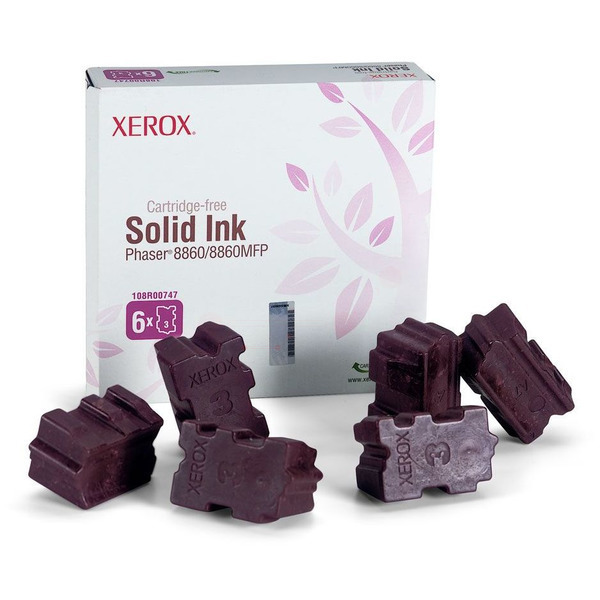 Image of Xerox 108R00747 Dry ink in color-stix magenta, 6x14K pages Pack=6...