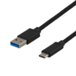 Deltaco USBC-1152 USB cable 1 m USB 3.2 Gen 1 (3.1 Gen 1) USB A Black