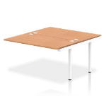 Dynamic Impulse Back-to-Back Bench Desk Extension Kit W1400 x D1600 x H730mm Oak Finish White Frame - IB00229 DD