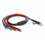 DeLOCK 87884 USB cable 1.2 m USB 2.0 USB A/USB C 2 x Lightning / Micro USB-B / USB C Black, Blue, Green, Red
