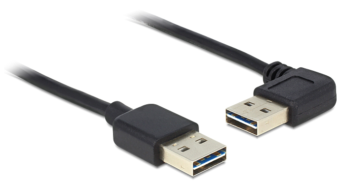 DeLOCK 5m USB 2.0 A m/m 90Â° USB cable USB A Black
