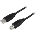 Deltaco USB-250S USB cable 5 m USB A USB B Black