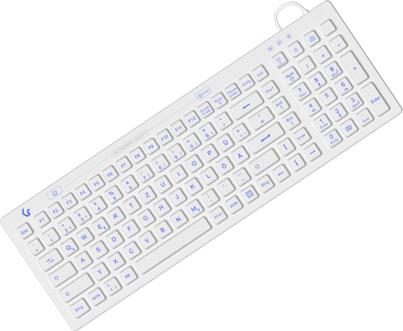 KeySonic KSK-6031INEL-Wh (DE) keyboard Industrial USB QWERTZ German White