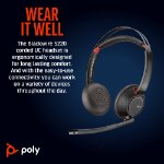 POLY Blackwire 5220 Stereo USB-C Headset +3.5mm Plug +USB-C/A Adapter (Bulk)