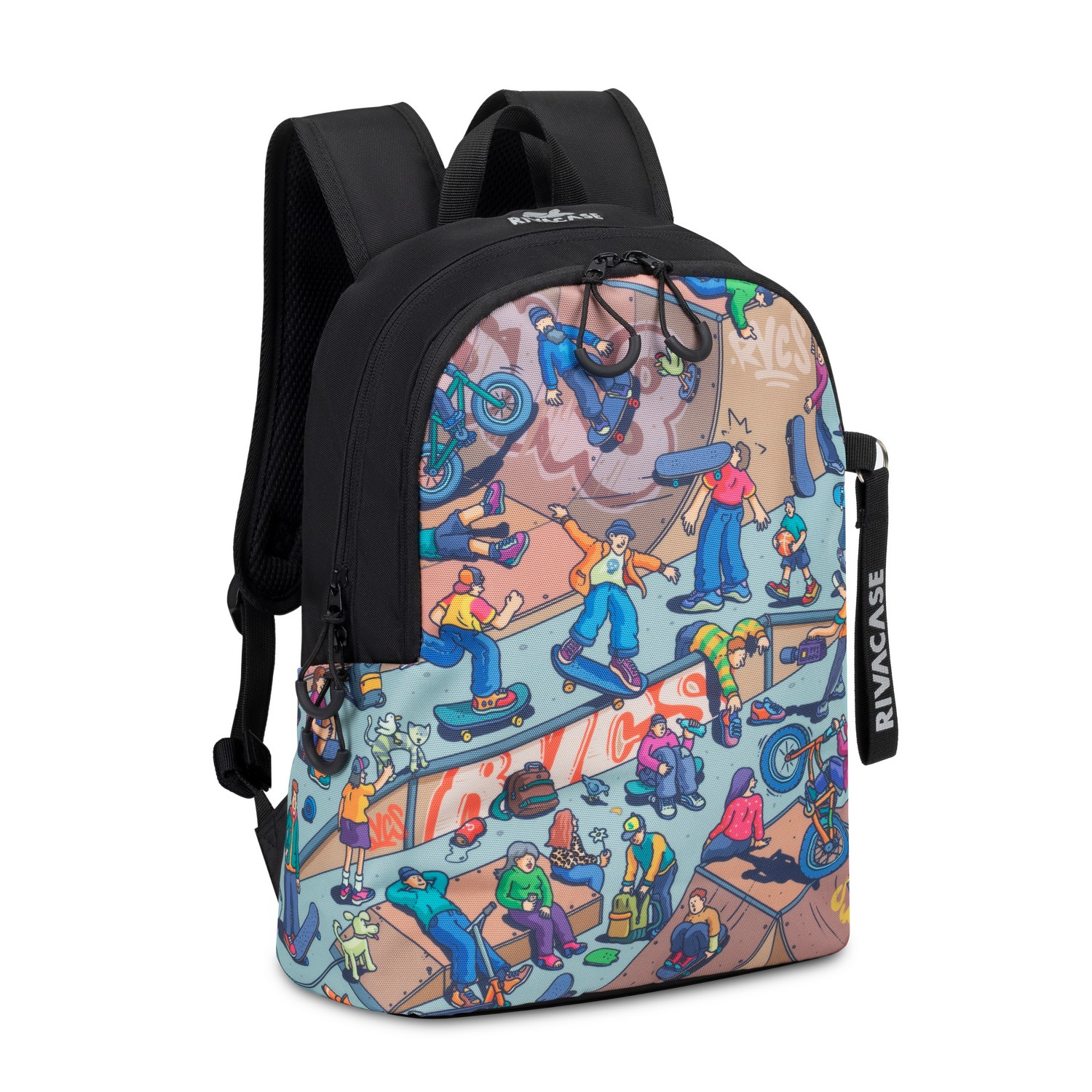 Image of Rivacase Agora backpack School backpack Black, Multicolour Polyester