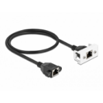 DeLOCK Network Extension Cable for Easy 45 Module S/FTP RJ45 jack to RJ45 jack Cat.6A 50 cm black