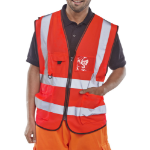 BEESWIFT Executive Hi Viz Waistcoat Red M