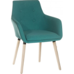 Teknik Office Contemporary 4 Legged Upholstered Reception Chair Jade (Pack 2) - 6929JADE DD