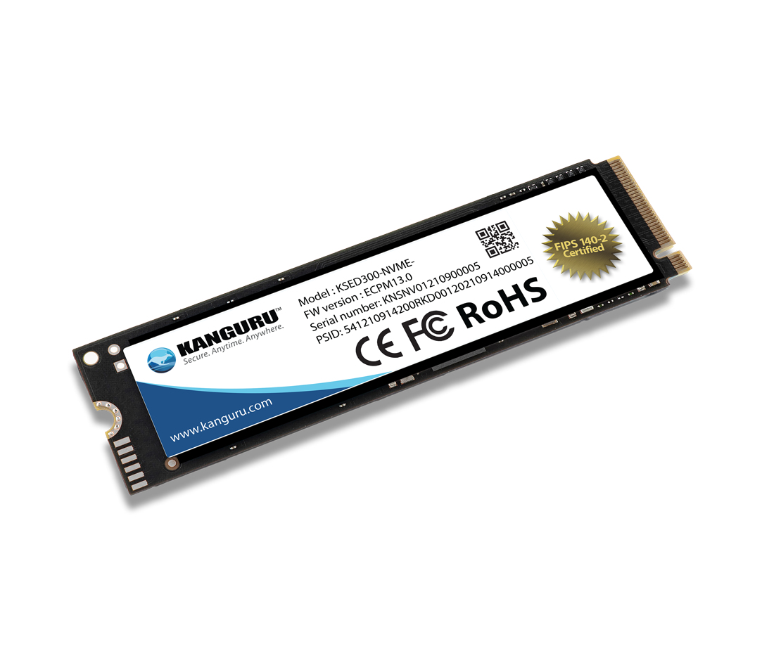 iStorage Kanguru Defender SED300 Hardware-Based Self-Encrypting Internal SSD-FIPS 140-2 Certified - KSED300-NVME-Series 500 GB Solid State Drive - M.2 2280 Internal - PCI Express NVMe (PCI Express NVMe 4.0 x4) - Blue - TAA Compliant