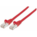 Intellinet Network Patch Cable, Cat7 Cable/Cat6A Plugs, 1m, Red, Copper, S/FTP, LSOH / LSZH, PVC, RJ45, Gold Plated Contacts, Snagless, Booted, Lifetime Warranty, Polybag