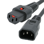 Cablenet 1m IEC C14 - IEC C13 IEC Lock Black PVC 1.0mm Power Leads