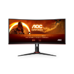 AOC Gaming CU34G2XP/BK - LED monitor - gaming - curved - 34" - 3440 x 1440 WQHD @ 180 Hz - VA - 4000:1 - DisplayHDR 400 - 1 ms - 2xHDMI, 2xDisplayPort - speakers - black