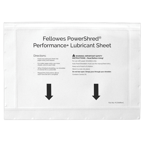 Image of Fellowes 4025601 paper shredder accessory 10 pc(s) Lubricant sheets