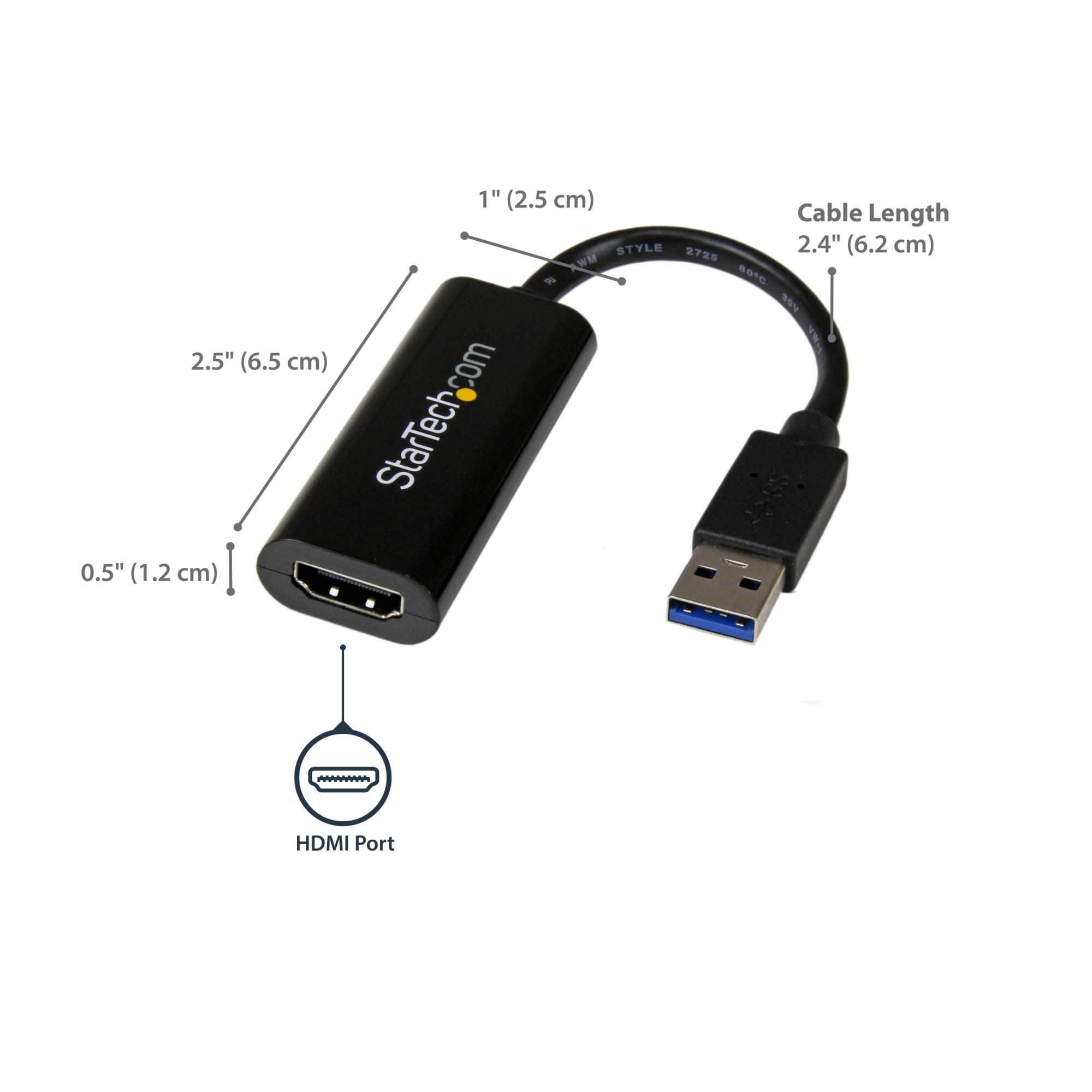 StarTech.com USB 3.0 to HDMI Adapter - Slim Design â€“ 1920x1200