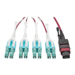 Tripp Lite N845-01M-8L-MG fiber optic cable 39.4" (1 m) MPO/MTP 8x LC OM4 Black, Magenta, Turquoise