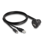 DeLOCK 88103 tussenstuk voor kabels 1 x USB Type-A / 1 x USB Type-C Zwart