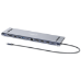 Manhattan USB-C Dock/Hub with Card Reader, Ports (x10): Audio 3.5mm, DisplayPort, Ethernet, HDMI (x2),USB-A (x3) and USB-C (x2),Power Delivery (100W) to USB-C Port (Note add USB-C wall charger and USB-C cable needed),All Ports can be used at the same time