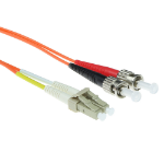 ACT 2 meter LSZH Multimode 62.5/125 OM1 glasvezel patchkabel duplex met LC en ST connectoren