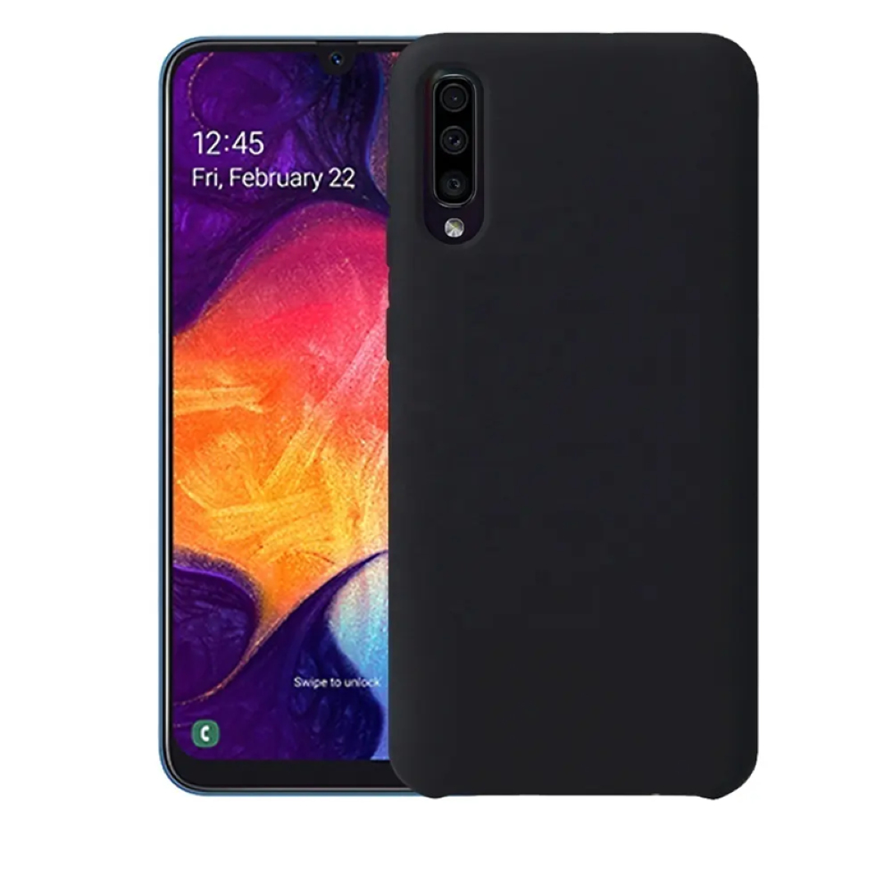 Samsung A70 Matte Silicone Case - Black thumbnail