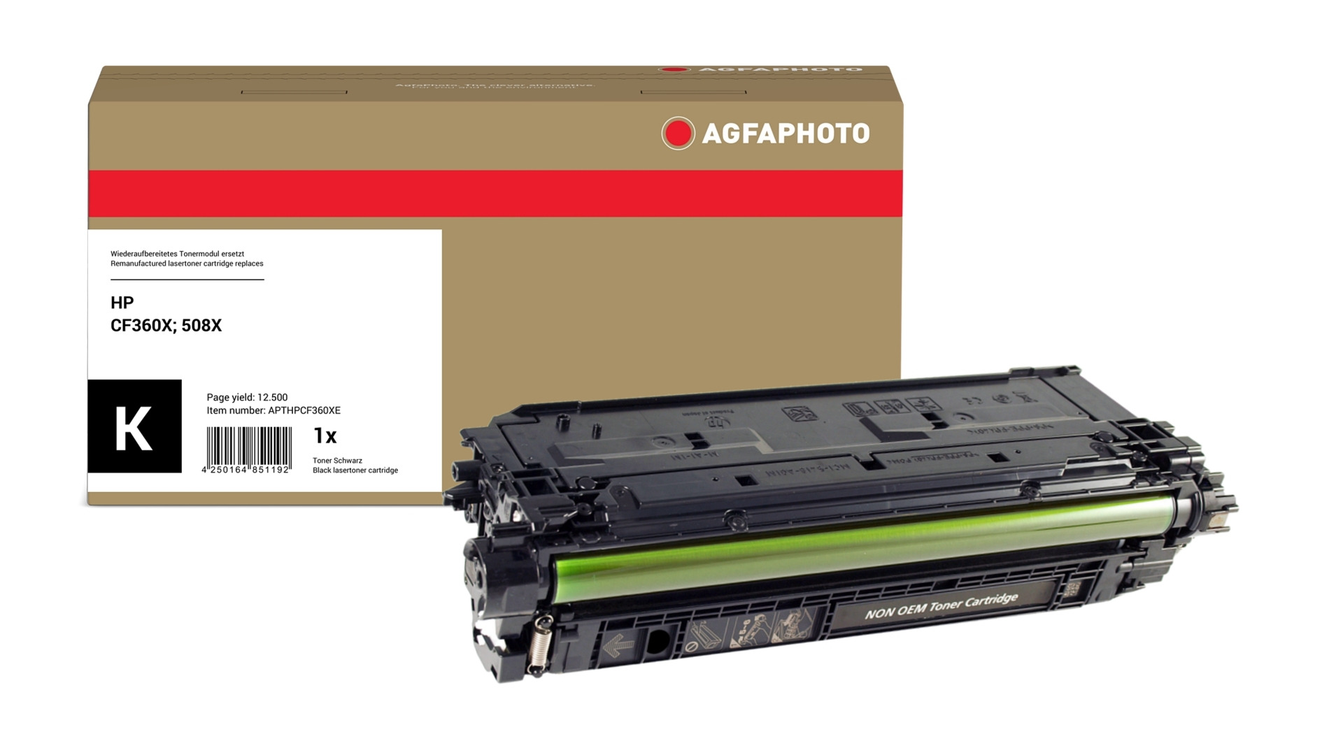 AgfaPhoto Compatible Toner Cartridge. Black. Replacement for HP CF360X