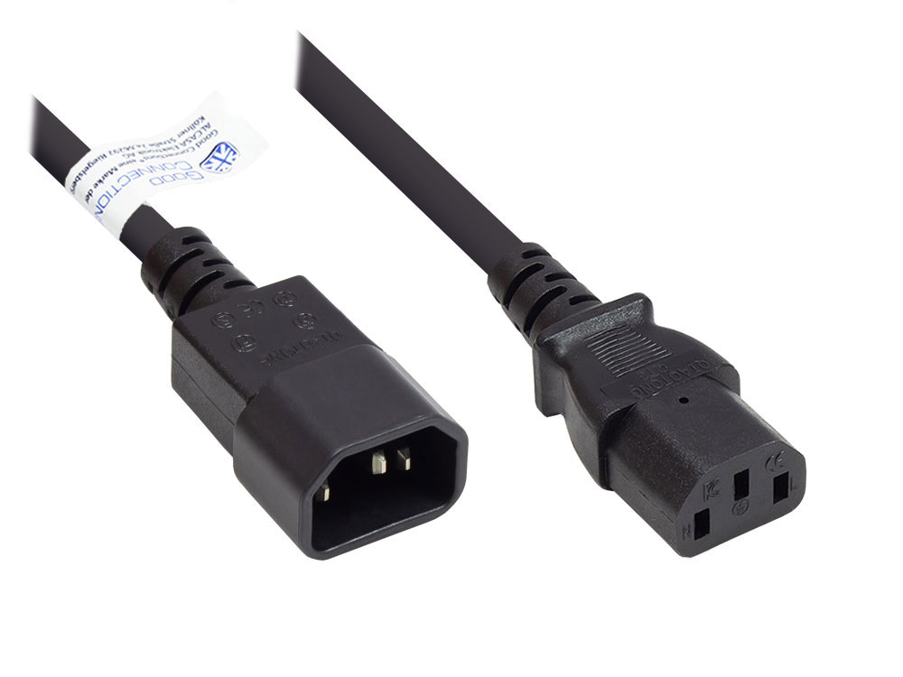 Alcasa P1430-S020 power cable Black 2 m C14 coupler C13 coupler