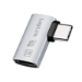 LogiLink USB 4 Type-C adapter 90� L/R, C/M to C/F, 40 Gbps, 240W, 8K/60 Hz, alu, silver