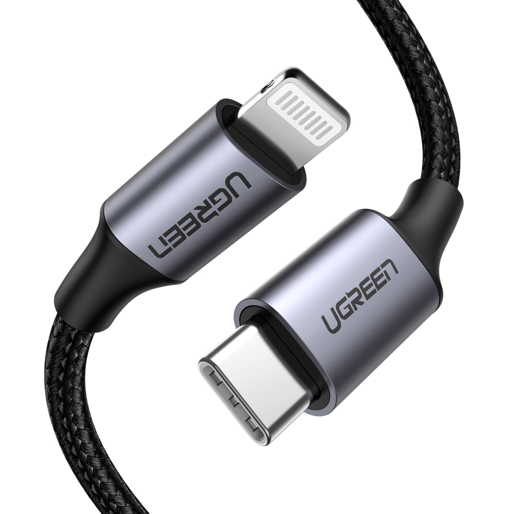 Image of Ugreen 60759 mobile phone cable Black. Silver 1 m USB C Lightning