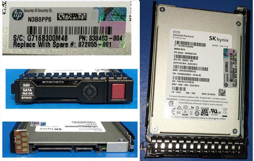 872055-001 Hewlett-Packard Enterprise SSD 960GB 6G SFF SATA RI-1 SC